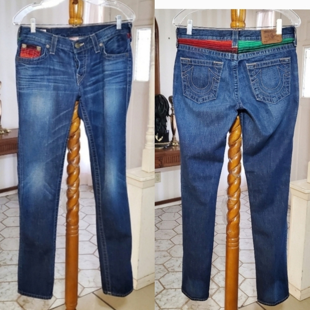 True Religion Aztec Embroidered Jeans